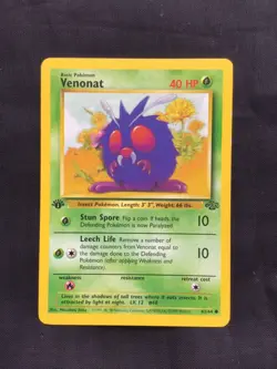 Pokemon Cards: Jungle 1st Edition Common: Venonat 63/64 - Image 1