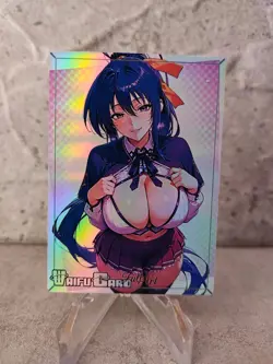 Akeno Himejima Trading Card Waifu Goddess Story Anime Girl holo Karte Manga Full - Image 1