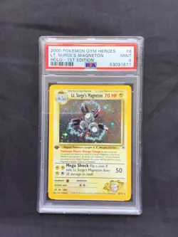 Pokemon: Gym Heroes 1st Edition Rare Holo: Lt. Surge's Magneton 8/132 PSA 9 - Image 1