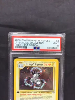 Pokemon: Gym Heroes 1st Edition Rare Holo: Lt. Surge's Magneton 8/132 PSA 9 - Image 3