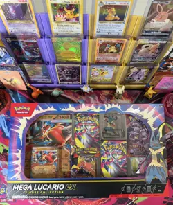Mega Lucario EX Figure Collection Box Pokemon TCG Set New Sealed + Free Shipping - Image 1