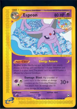 Pokemon AQUAPOLIS - #11/147 Espeon - Nonholo - ENG - Near Mint - Image 1