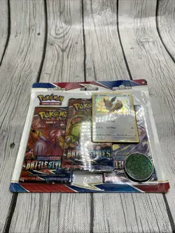 Pokemon Sword & Shield Battle Styles 3 Booster Pack Blister w/ Coin - Image 1