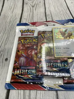Pokemon Sword & Shield Battle Styles 3 Booster Pack Blister w/ Coin - Image 2