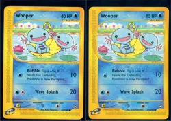 Pokemon AQUAPOLIS - 2x #117/147 Wooper - Nonholo - ENG - NM and MP - Image 1