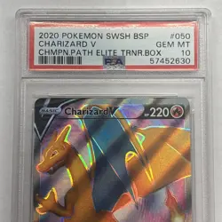 2020 Pokemon SWSH Black Star Promo Charizard V #050 PSA 10 Champion’s Path Elite - Image 3