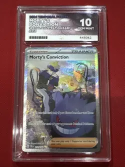 Pokemon TCG Morty's Conviction Card 211/162 Temporal Forces SIR ACE 10 Gem Mint - Image 1