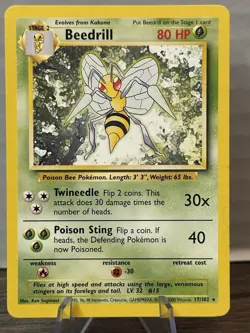 Pokemon TCG - Base Set Beedrill Non Holo Rare 17/102 - Image 1