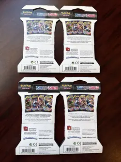 Sword And Shield Base Set Booster Pack LOT of 4 Factory Sealed ART SET Pokemon - Image 2