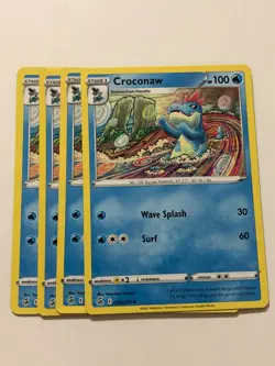 Pokemon Card Fusion Strike 4x Playset Croconaw 056/264 Near Mint - Image 1