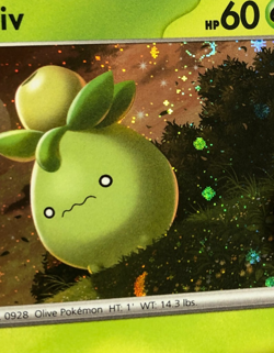 Pokemon TCG Promo SVP 023 Cosmos Holographic Smoliv w Swirl Near Mint - Image 2