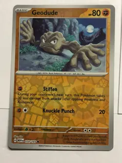 Pokemon Card 151 Reverse Holographic Geodude 074/165 Near Mint - Image 1