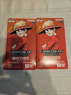 2 Brand New Sealed One Piece Op13 Carrying On His Will Sleeved Booster Packs - Image 1