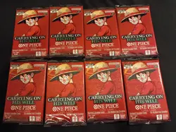 8x One Piece TCG OP13 Carrying On His Will - likely dead booster packs - Image 1
