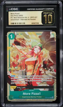 2025 One Piece Premium Best Selection Vol. 4 Alt Art More Pizza!! #OP07-037 CGC - Image 1