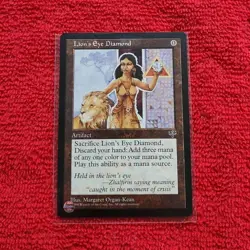 NM Magic: The Gathering Lion's Eye Diamond Mirage Artifact Rare Regular Card - Image 1
