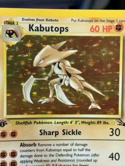 Pokemon TCG Kabutops Holo Rare 1st Edition Fossil Card 9/62 Near Mint Condition - Image 3