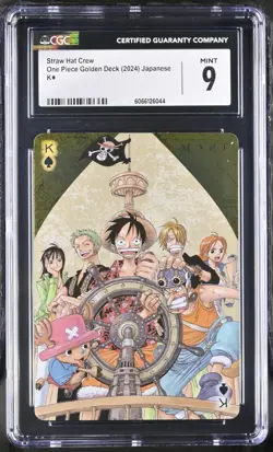 Straw Hat Crew King of Spades Poker Card One Piece Golden Deck CGC 9 - Image 1