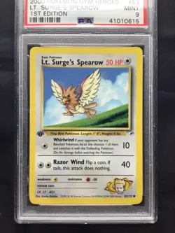 Pokemon Cards: Gym Heroes 1st Edition Common : Lt. Surge's Spearow 83/132 PSA 9 - Image 2