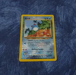 Pokemon Marill 11/18 card Southern Islands reverse Holo Swirl - Image 1