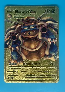 Pokemon Gold Foil Fan Art Card Blastoise VMAX - Image 1