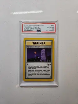 2002 Pokemon League Pokemon Tower Black Star Promo Trainer Card #42 PSA 10 Gem - Image 1