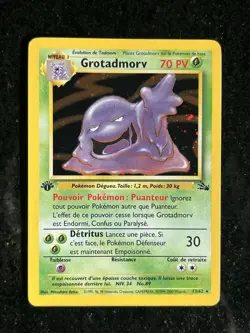Pokemon TCG Grotadmorv Fossil 1st Edition Holo Rare Card 13/62 French - Image 1