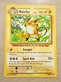 Pokemon TCG Raichu 36/108 XY Evolutions Non-Holo Rare Card - Image 1