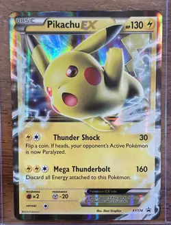 Pokemon Pikachu EX XY174 Black Star Promo 2016 Holo Card TCG - Image 1