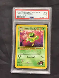 Pokemon Cards: Gym Heroes 1st Edition Rare: Erika's Victreebel 26/132 PSA 9 - Image 1