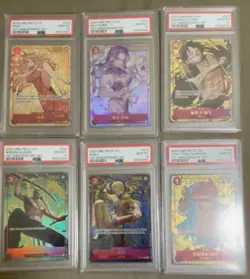 One Piece TCG Card Game Chinese 1st Anniversary Luffy Team 6 Set Alt Art PSA 10 - Image 1