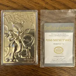Mewtwo Pokemon 23K Gold Plated Trading Card Burger King 1999 - Image 1