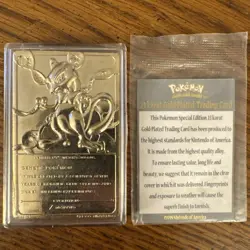Mewtwo Pokemon 23K Gold Plated Trading Card Burger King 1999 - Image 2
