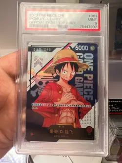 One Piece TCG Card Game Chinese Monkey D Luffy ST01-001 247/248 Top Prize PSA9 - Image 1