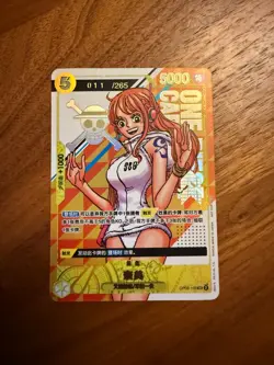 One Piece Chinese Card Game 3rd Anniversary Nami OP08-106 Promo Alt Art No.011 - Image 1