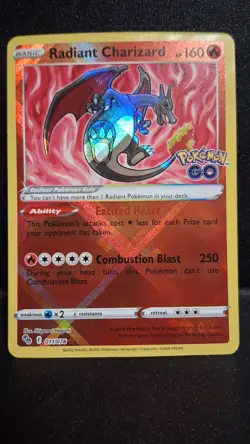 Radiant Charizard 011/078 Pokemon GO Holo TCG Trading Card NM - Image 1