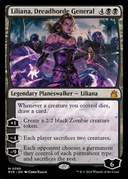 1x Liliana, Dreadhorde General MTG Ravnica Remastered NM Magic Regular - Image 1