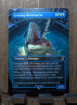 MTG Cresting Mosasaurus ( FOIL Borderless ) Universes Beyond: Jurassic World NM - Image 1