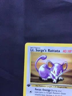 Pokemon Cards: Gym Heroes 1st Edition Common: Lt. Surge's Rattata 82/132 - Image 2