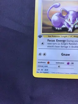 Pokemon Cards: Gym Heroes 1st Edition Common: Lt. Surge's Rattata 82/132 - Image 5