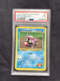 Pokemon Cards: Gym Heroes 1st Edition Common : Misty's Shellder 89/132 PSA 9 - Image 1