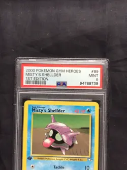 Pokemon Cards: Gym Heroes 1st Edition Common : Misty's Shellder 89/132 PSA 9 - Image 3