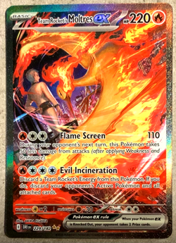 Pokemon Destined Rivals Team Rockets Moltres EX Holo Sir Card 229/182 - Image 1