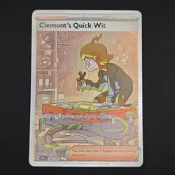 Pokemon TCG Card Clemont's Quick Wit 243/191 Surging Sparks SIR Holo - NM - Image 1