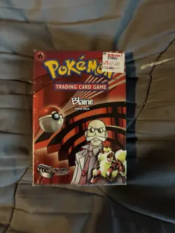 Pokemon Gym Challenge Blaine Theme Deck - COMPLETE - Vintage w/ SEALED Deck - Image 1