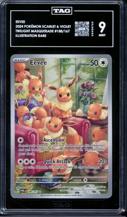 2024 POKEMON S&V TWILIGHT MASQUERADE 188/167 TAG 9 MINT IR EEVEE - Image 1