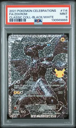 2021 POKEMON CELEBRATIONS CLASSIC COLL #114 FULL ART/ZEKROM PSA 9 - Image 1