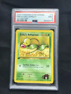 Pokemon Cards: Gym Heroes 1st Edition Common : Erika's Bellsprout 76/132 PSA 9 - Image 1