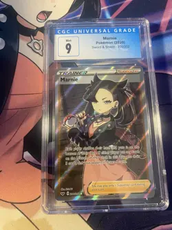 2020 Pokemon Sword & Shield Base Marnie 200/202 Full Art Ultra Rare Holo CGC 9 - Image 1