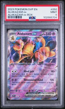 2023 POKEMON SVP EN-SV BLACK STAR PROMO ALAKAZAM EX BOX #050 ALAKAZAM EX PSA 9 - Image 1